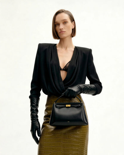 Carmen Top Handle Bag - Black