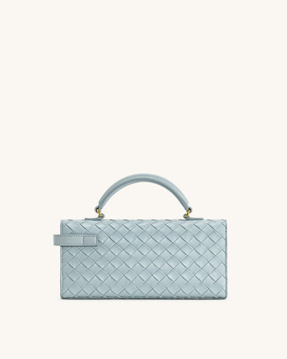 Keyla Weave Texture Top Handle Bag - Blue