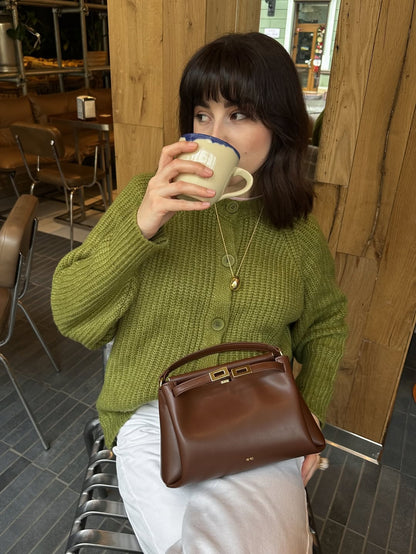 Carmen Top Handle Bag - Reddish Brown