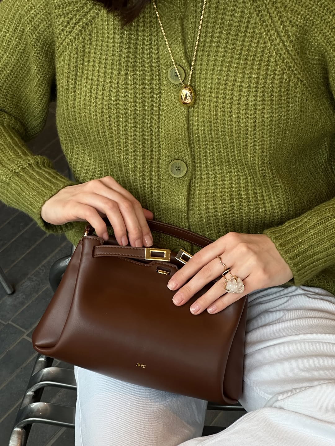 Carmen Top Handle Bag - Reddish Brown