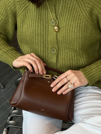 Carmen Top Handle Bag - Reddish Brown