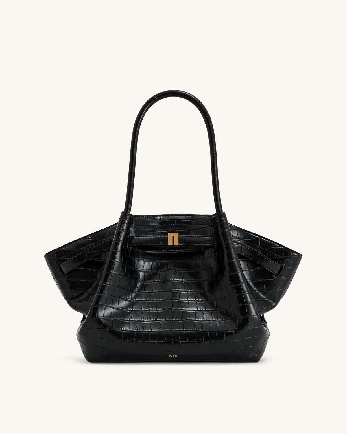 Hana medium tote Bag - Black croc