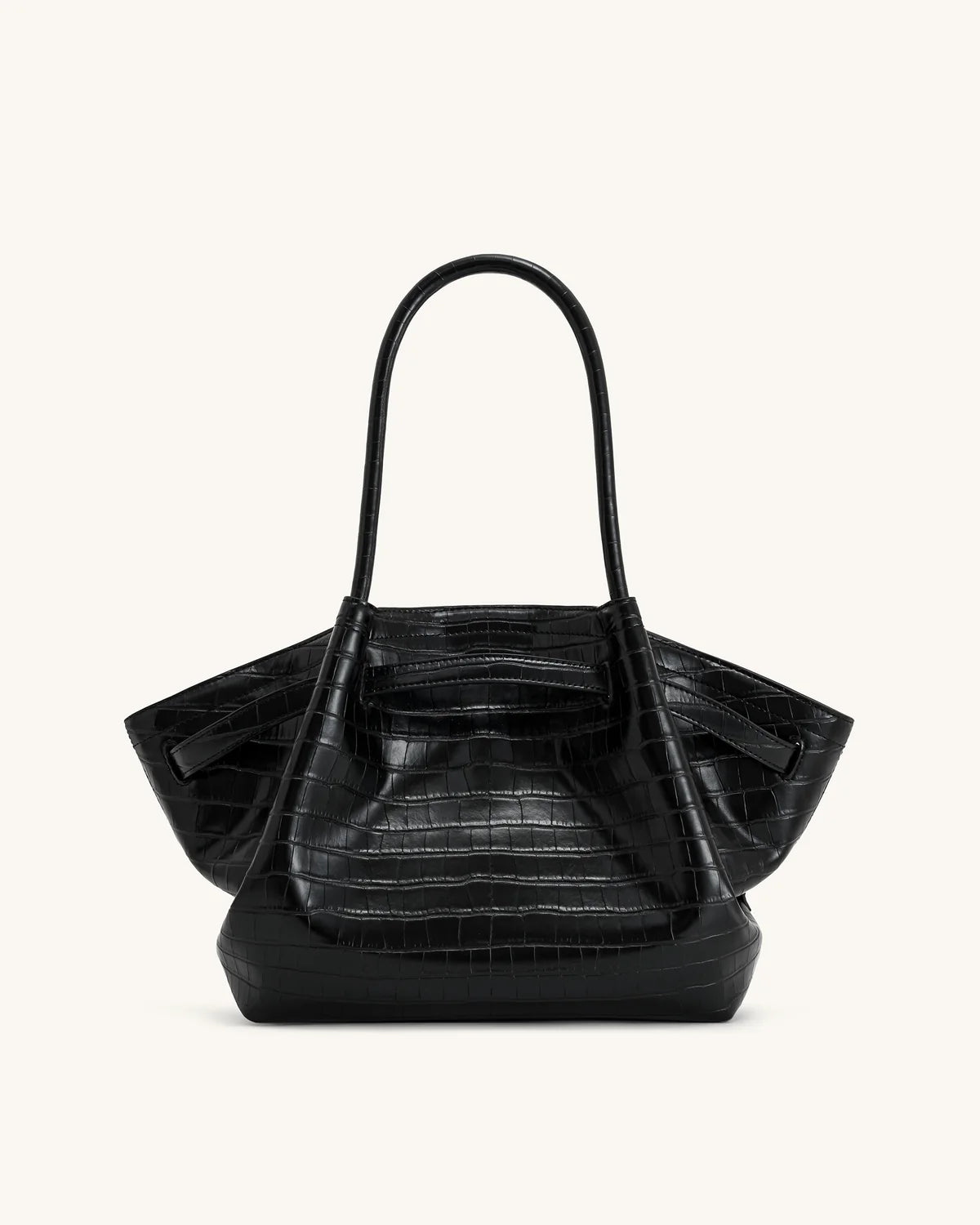 Hana medium tote Bag - Black croc