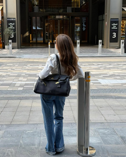 Yara Large Shoulder Bag - Black