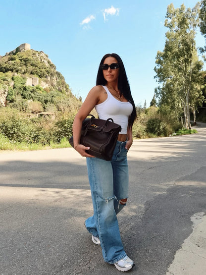 Yara Large Shoulder Bag - Dark Brown