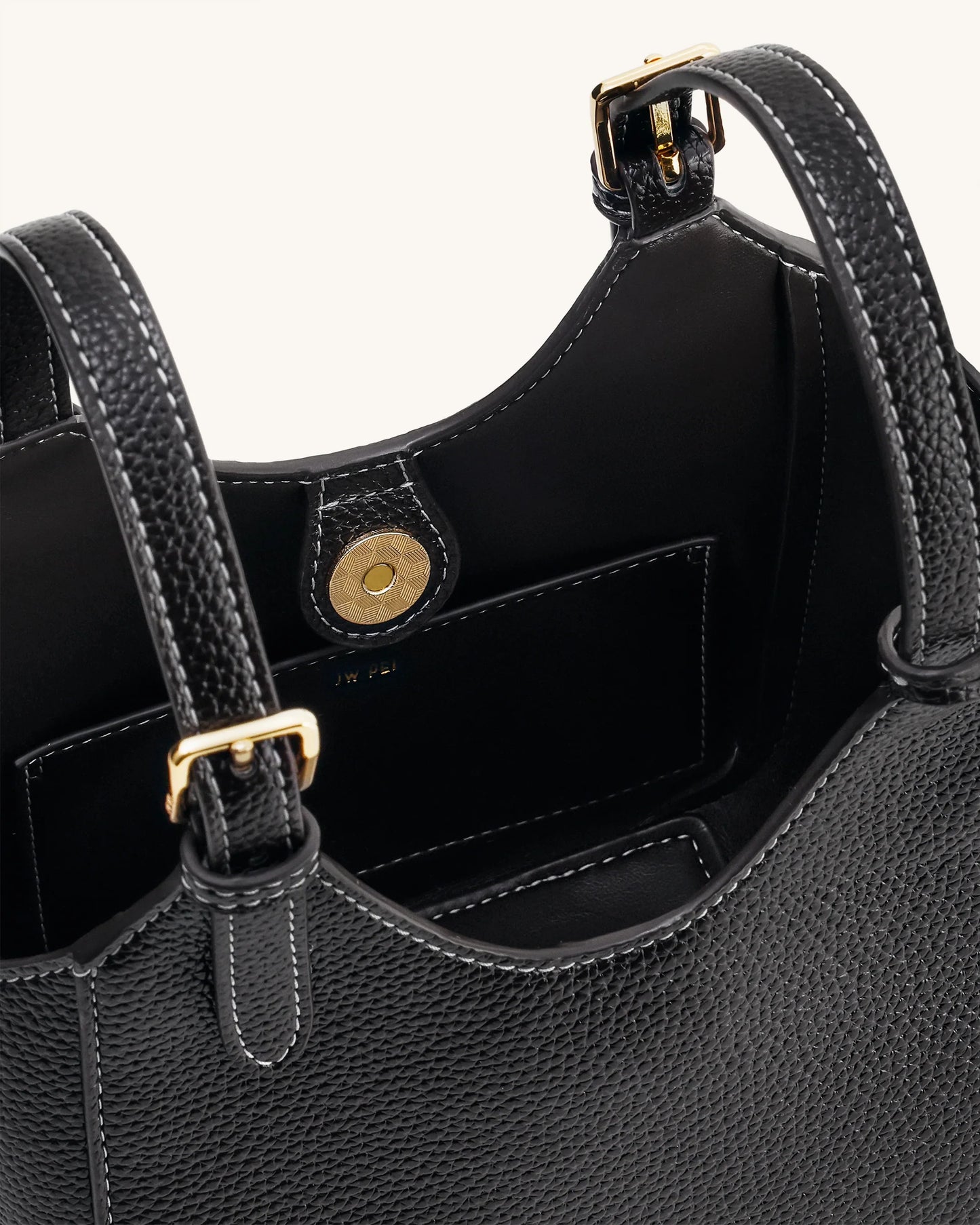 Ines Padlock Tote Bag - Black