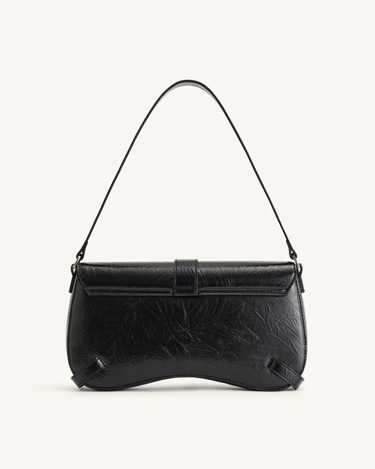 Sia Crushed Shoulder Bag - Black