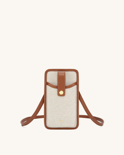 Aylin Canvas Phone Bag Brown