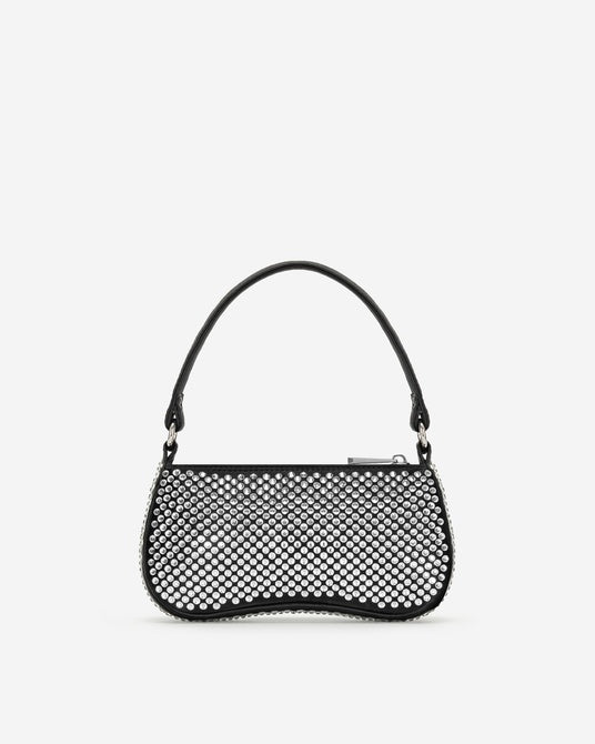 EVA ARTIFICIAL CRYSTAL MINI SHOULDER BAG - Black